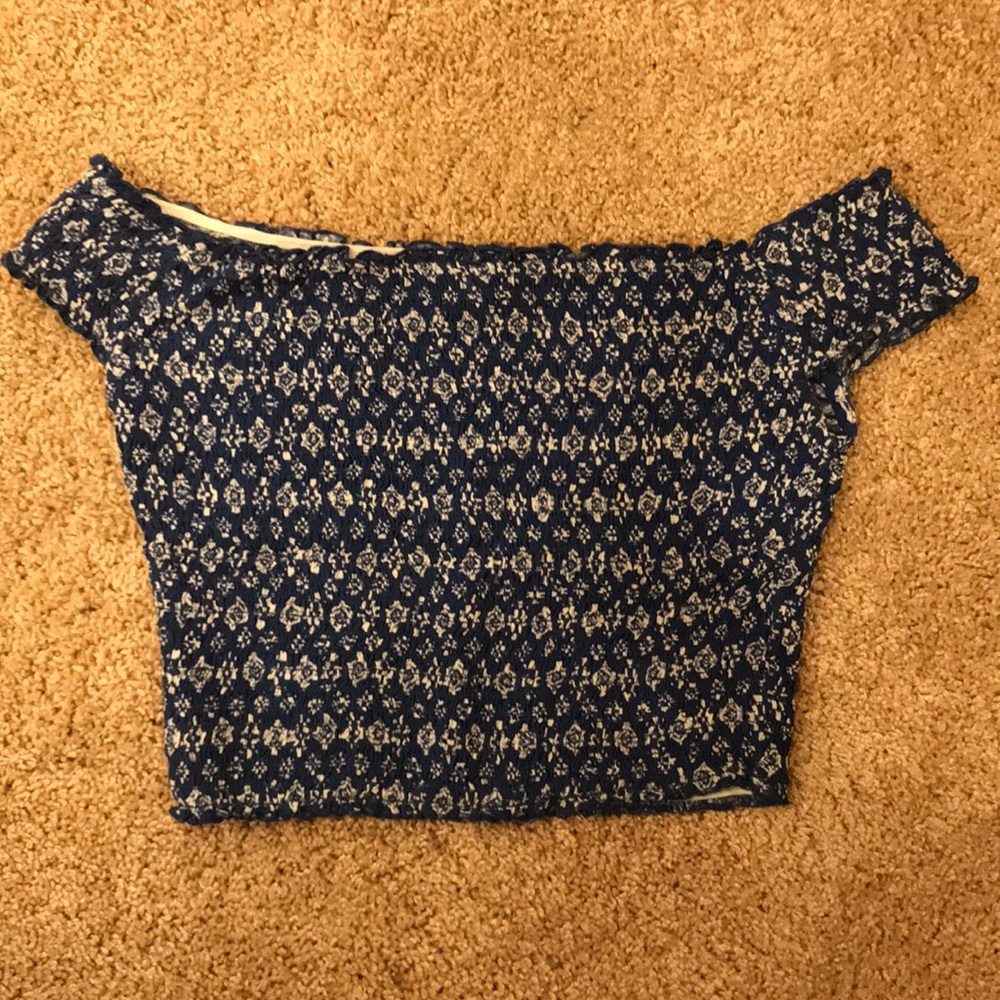 Hollister Blue Off-Shoulder Shirt